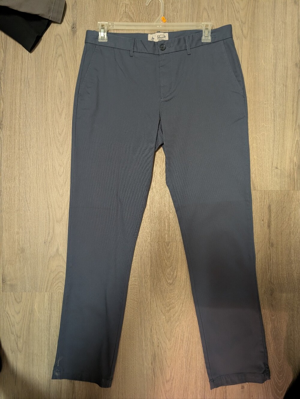 (3) Original Penguin Men's Slim Chinos - Lot Of 3 - Blue, Grey, Black - 34x32